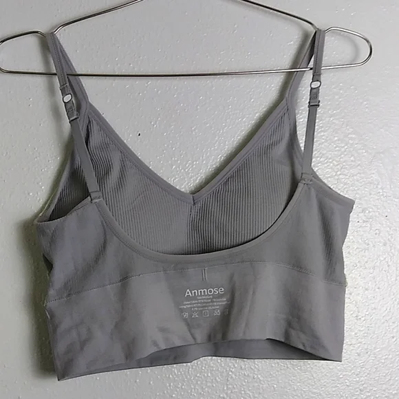 Anmose Open Back Sport Bra/Tank Size Medium Grey - Picture 6 of 9
